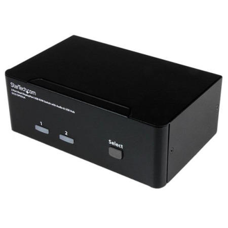 Refurbished StarTech.com 2 Port Dual DisplayPort USB KVM Switch with Audio & USB 2.0 Hub