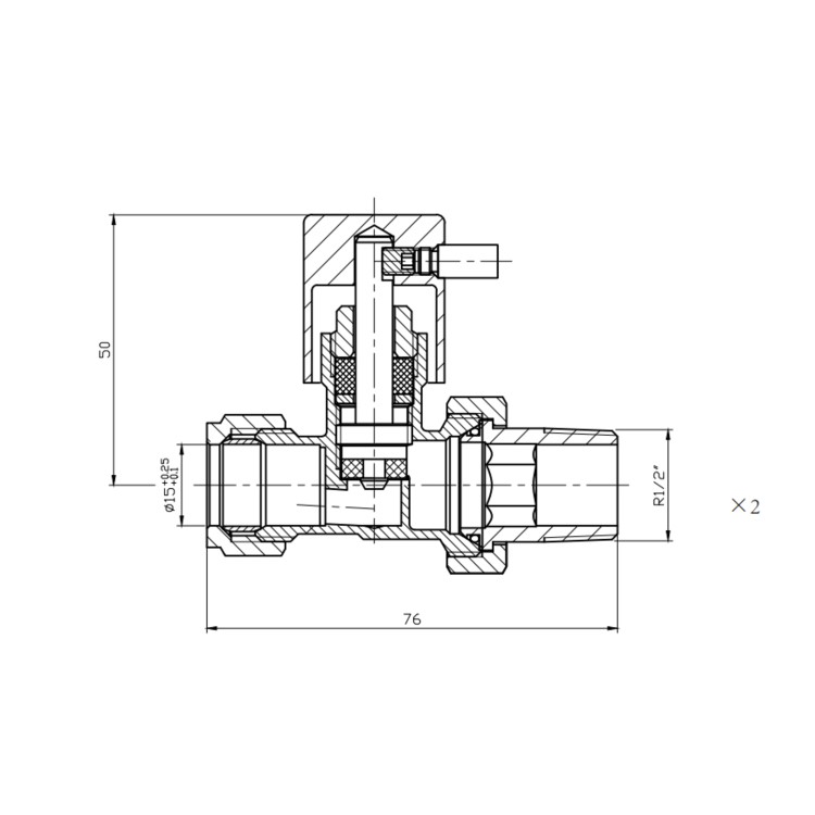 Brass Knurled Round Straight Radiator Valves