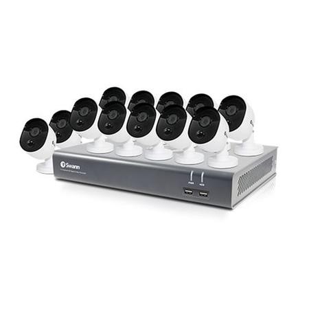 GRADE A1 - Swann CCTV System - 16 Channel 1080p HD DVR with 12 x 1080p HD Motion & Heat Sensing Cameras & 2TB HDD