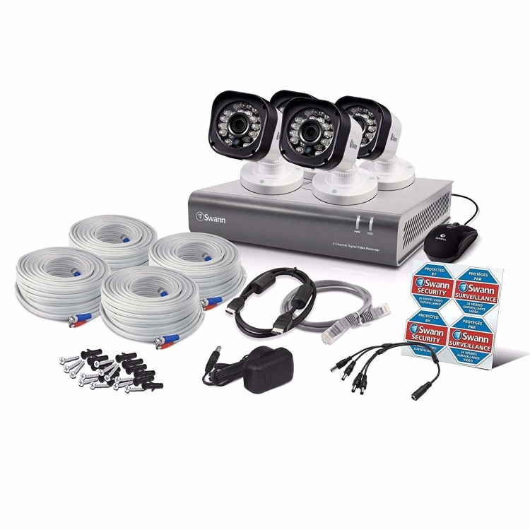Swann CCTV System - 4 Channel 720p HD DVR with 4 x 720p HD Motion Sensing Cameras & 1TB HDD