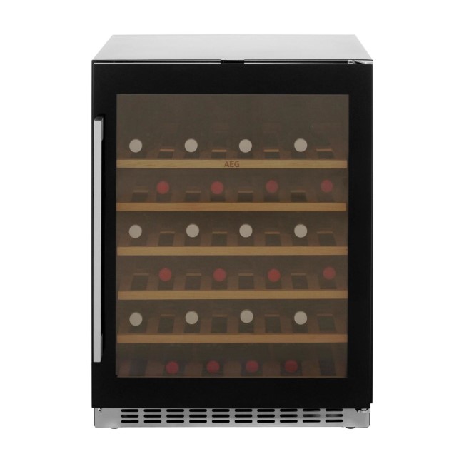 AEG SWE66001DG Built-in Under Counter 46 Bottle Wine Cellar For Optimal Wine Storage - Black Framed Glass Door