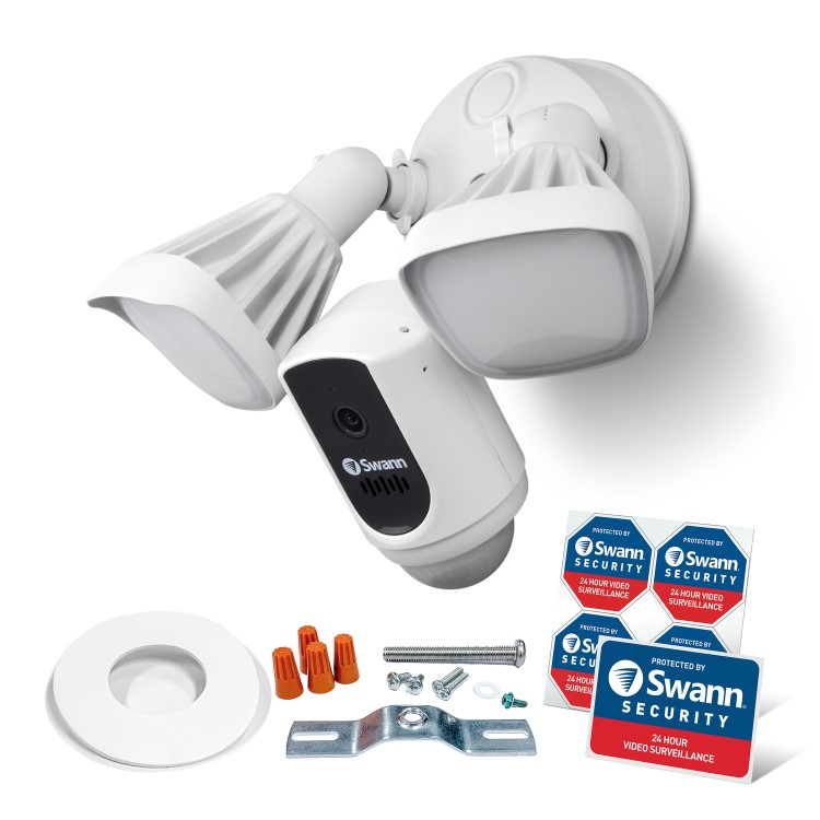 Box Opened Swann 1080p Gen 2 Floodlight Camera with 30 Metre Coloured Night Vision