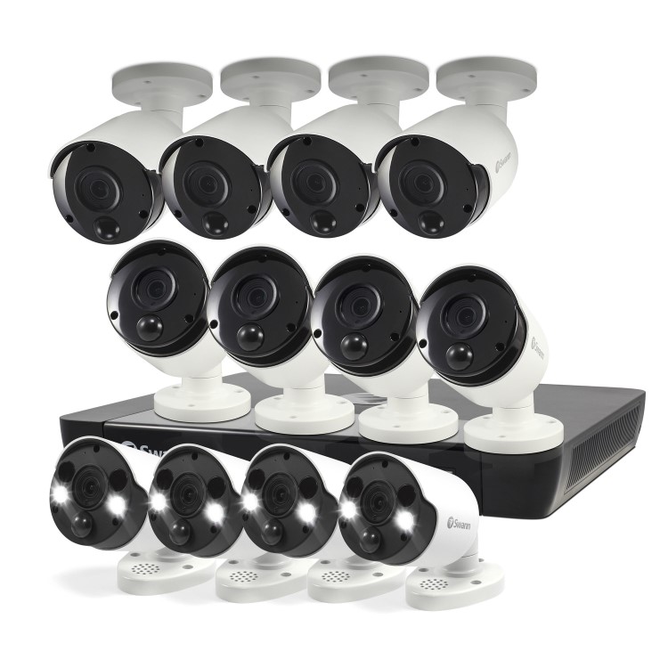 GRADE A1 - Swann CCTV System - 16 Channel 5MP Super HD NVR with 8 x 5MP Thermal Sensing Cameras 4 x Spotlight Cameras & 2TB HDD