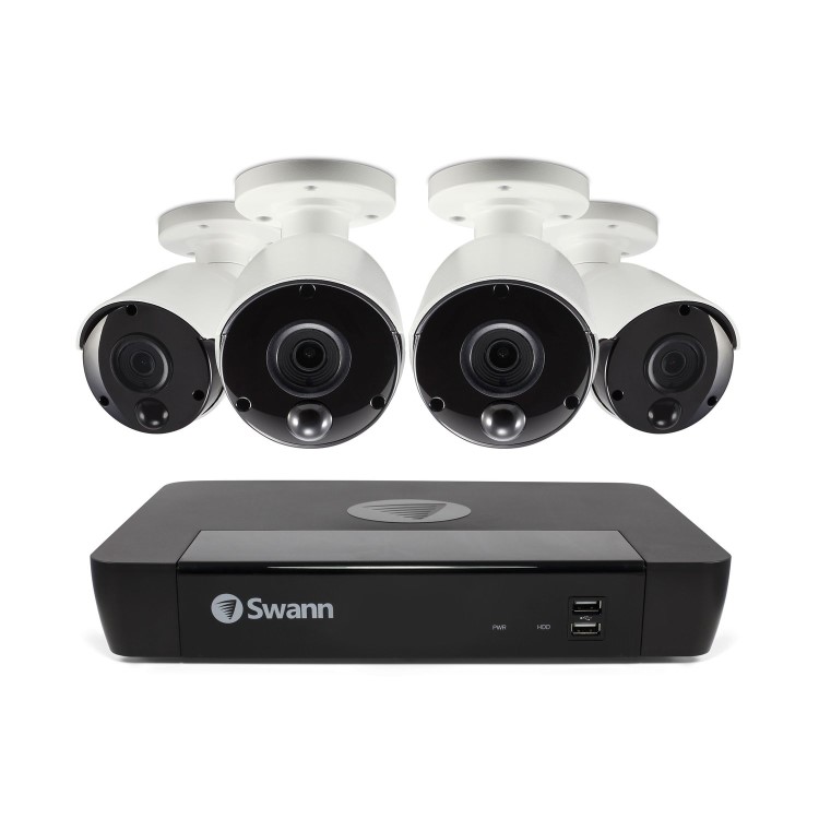 Swann CCTV System - 8 Channel 4K NVR with 4 x 4K Ultra HD Cameras & 2TB HDD