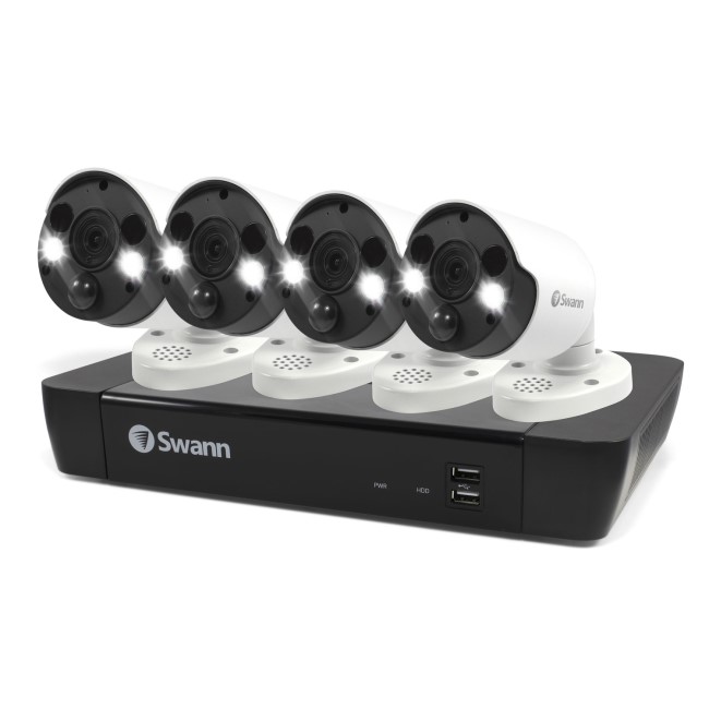 Swann CCTV System - 8 Channel 4K Ultra HD NVR with 4 x 4K Thermal Sensing Spotlight Cameras & 2TB HDD