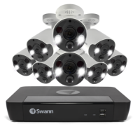 Swann CCTV System - 8 Channel 4K Ultra HD NVR with 8 x 4K Thermal Sensing Spotlight Cameras & 2TB HDD
