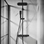 Triton Push Button Bar Diverter Thermostatic Mixer Shower Set - Black