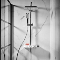 Triton Push Button Bar Diverter Thermostatic Mixer Shower Set - Chrome