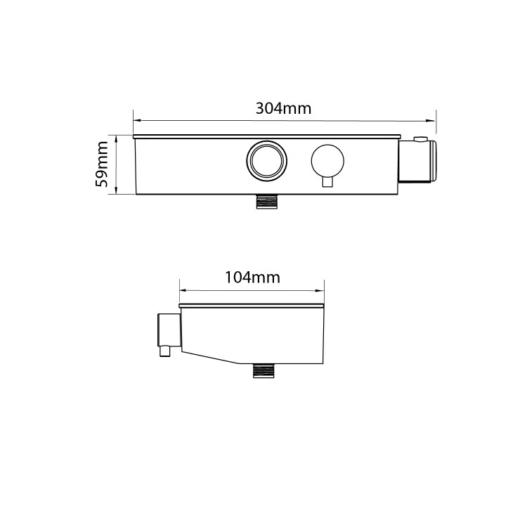 Triton Push Button Bar Diverter Thermostatic Mixer Shower Set - Chrome