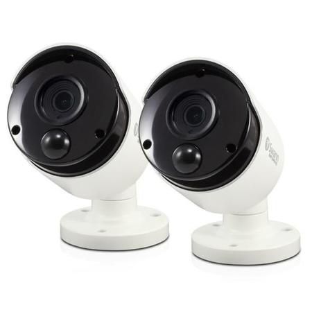 GRADE A1 - Swann PRO-T890 Super HD 5MP Thermal Sensing White Bullet Cameraa with 30m Night Vision - 2 Pack