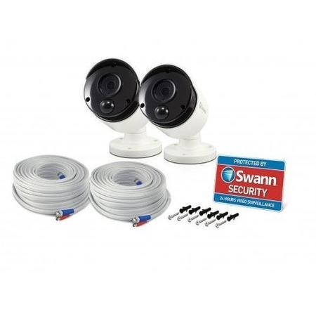 GRADE A1 - Swann PRO-T890 Super HD 5MP Thermal Sensing White Bullet Cameraa with 30m Night Vision - 2 Pack