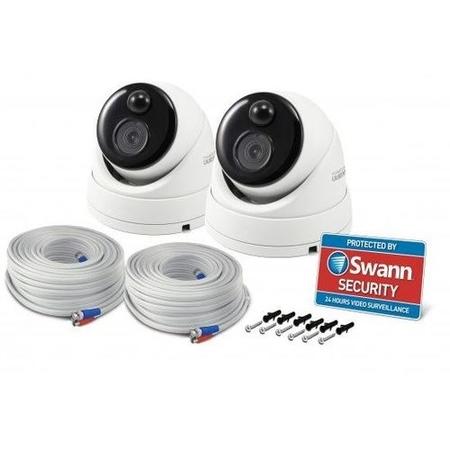 GRADE A1 - Swann PRO-T891 Super HD 5MP Thermal Sensing PIR White Dome Camera with 20m Night Vision - 2 Pack