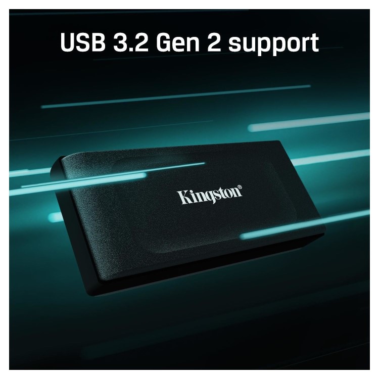 Kingston XS1000 1TB USB 3.2 Gen 2 Portable External SSD - Black