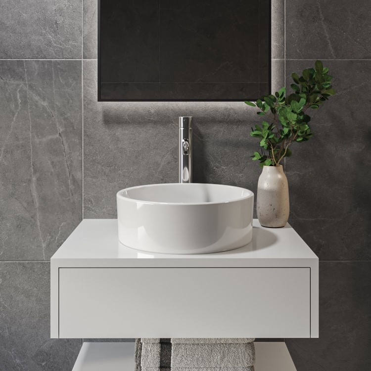 GRADE A1 - Synergy Sella Counter Top Basin 400mm White