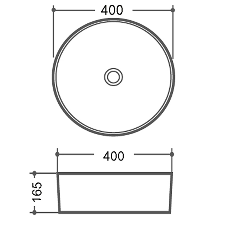 GRADE A1 - Synergy Sella Counter Top Basin 400mm White
