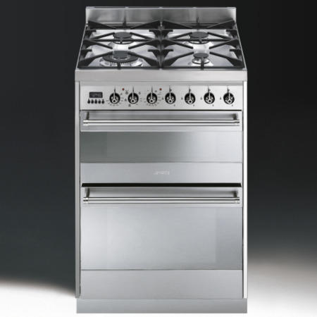 Smeg SY62MX8 Symphony 60cm Double Oven Dual Fuel Cooker Stainless Steel