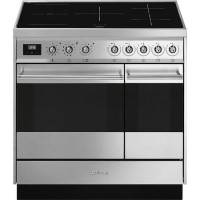 Refurbished Smeg Symphony SY92IPX9 90cm Electric Range Cooker with Induction Hob Stainless Steel