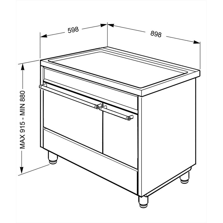 Refurbished Smeg Symphony SY92IPX9 90cm Electric Range Cooker with Induction Hob Stainless Steel