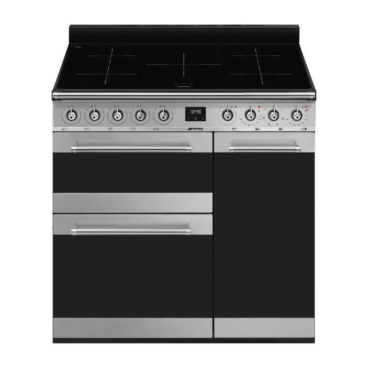 Refurbished Smeg Symphony SY93I1 90cm Electric Range Cooker Stainless Steel