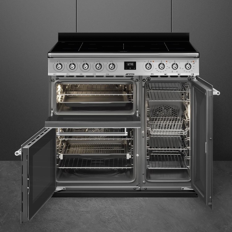 Refurbished Smeg Symphony SY93I1 90cm Electric Range Cooker Stainless Steel