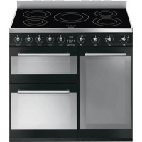 Smeg Symphony 90cm Electric Range Cooker with Induction Hob - Black