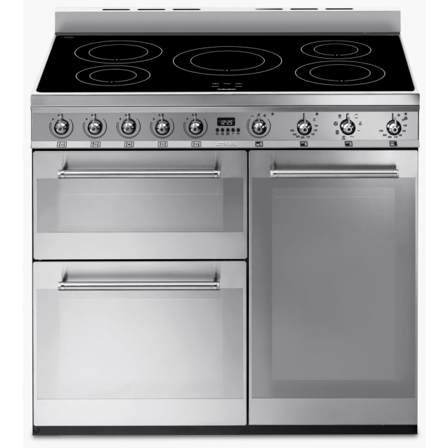 Smeg Symphony 90cm Triple Cavity Electric Range Cooker with Induction Hob - Stainless Steel