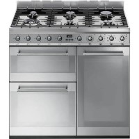 Smeg Symphony 90cm Dual Fuel Range Cooker - Stainless Steel