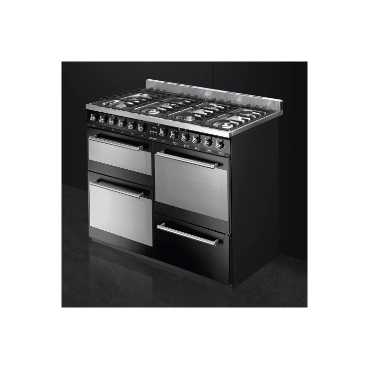 Smeg Symphony 110cm Dual Fuel Range Cooker - Black