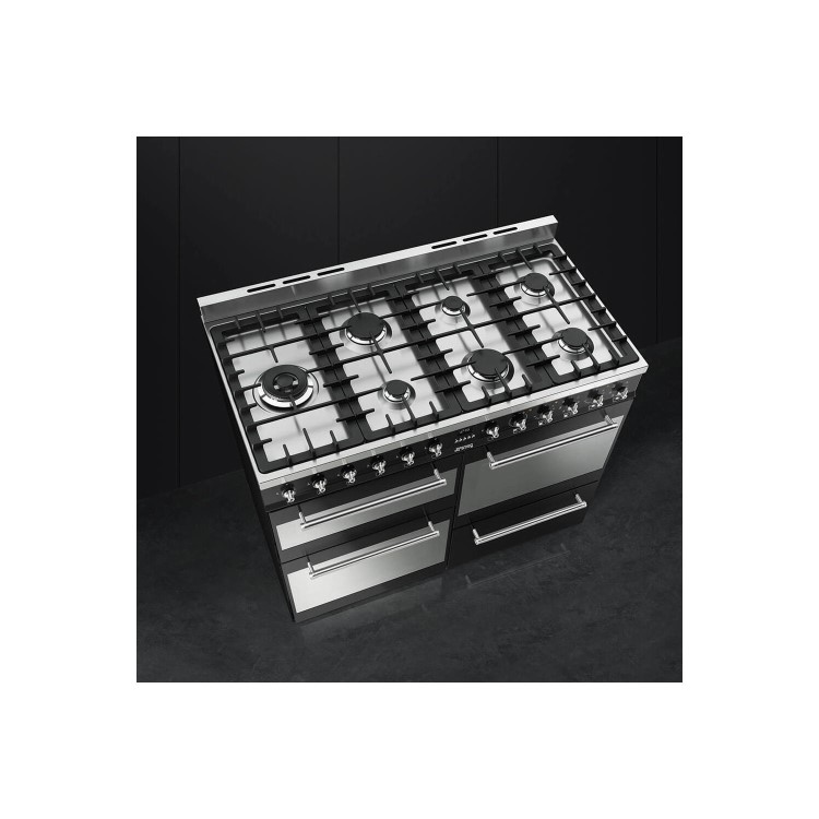 Smeg Symphony 110cm Dual Fuel Range Cooker - Black