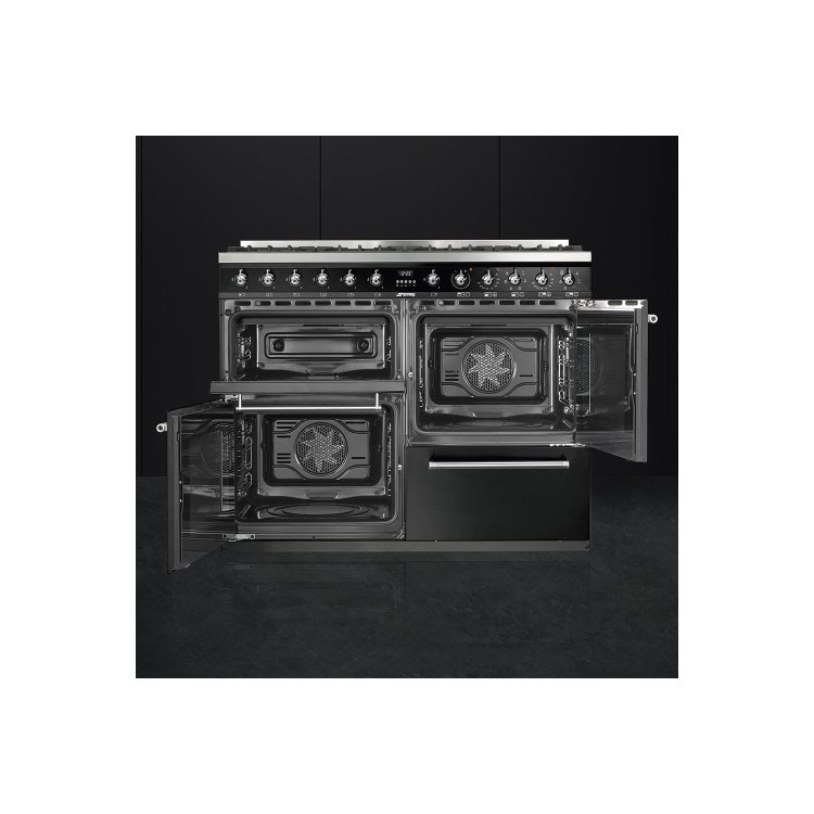 Smeg Symphony 110cm Dual Fuel Range Cooker - Black