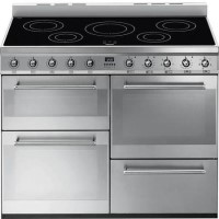 Refurbished Smeg Symphony SYD4110I 110cm Four Cavity Electric Range Cooker With Induction Hob Stainless Steel Refurbished Smeg Symphony SYD4110I 110cm Four Cavity Electric Range Cooker With Induction Hob Stainless Steel