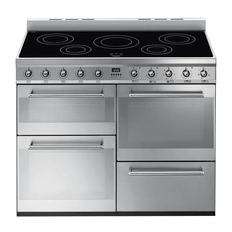 Refurbished Smeg Symphony SYD4110I 110cm Four Cavity Electric Range Cooker With Induction Hob Stainless Steel
