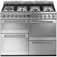 Refurbished Smeg Symphony SYD4110 110cm Dual Fuel Range Cooker Stainless Steel