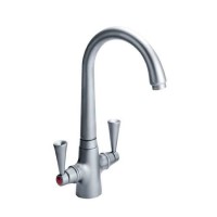 Carron Phoenix Opus Dual Lever Kitchen Mixer Tap - Brushed Nickel 