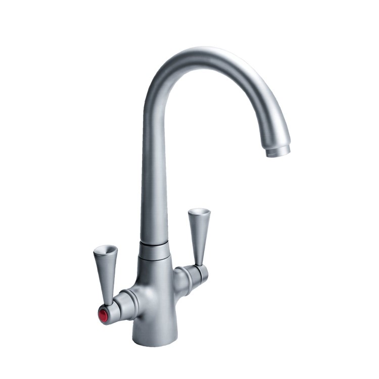 Carron Phoenix Opus Dual Lever Kitchen Mixer Tap - Brushed Nickel 