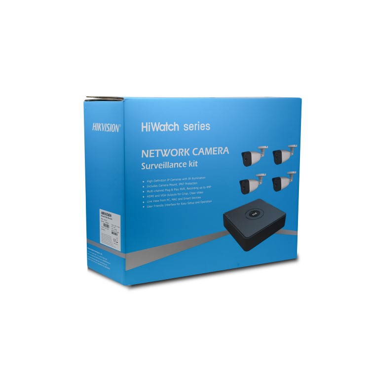 GRADE A1 - Hikvision HiWatch CCTV System - 4 Channel 1080p DVR with 4 x 1080p Cameras & 1TB HDD