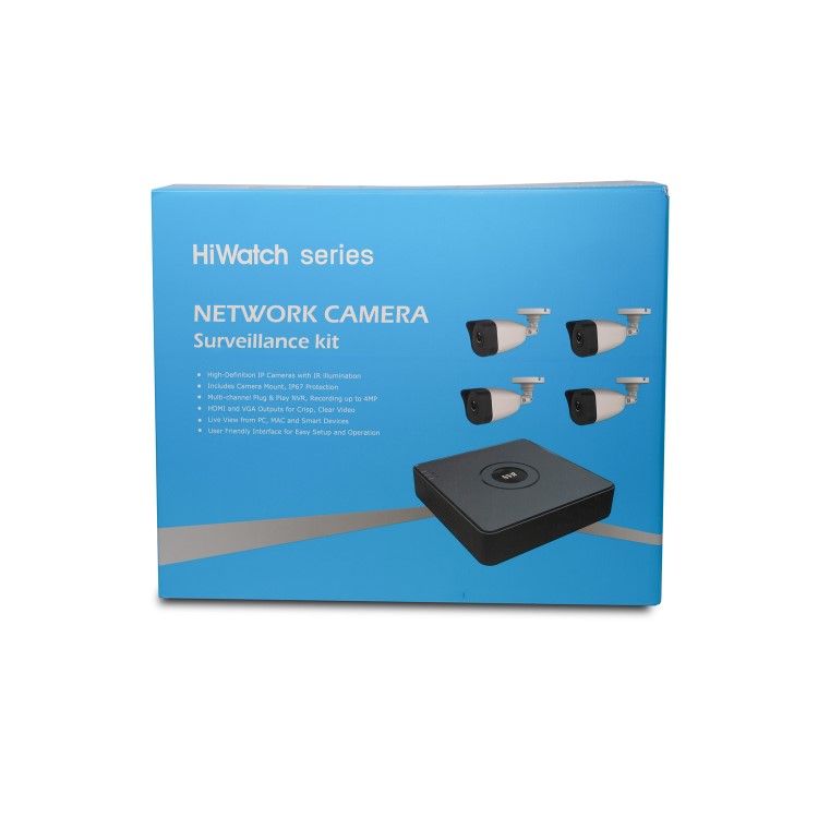 GRADE A1 - Hikvision HiWatch CCTV System - 4 Channel 1080p DVR with 4 x 1080p Cameras & 1TB HDD