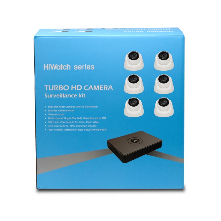 Hikvision HiWatch CCTV System - 8 Channel 1080p DVR with 6 x 1080p Cameras & 2TB HDD