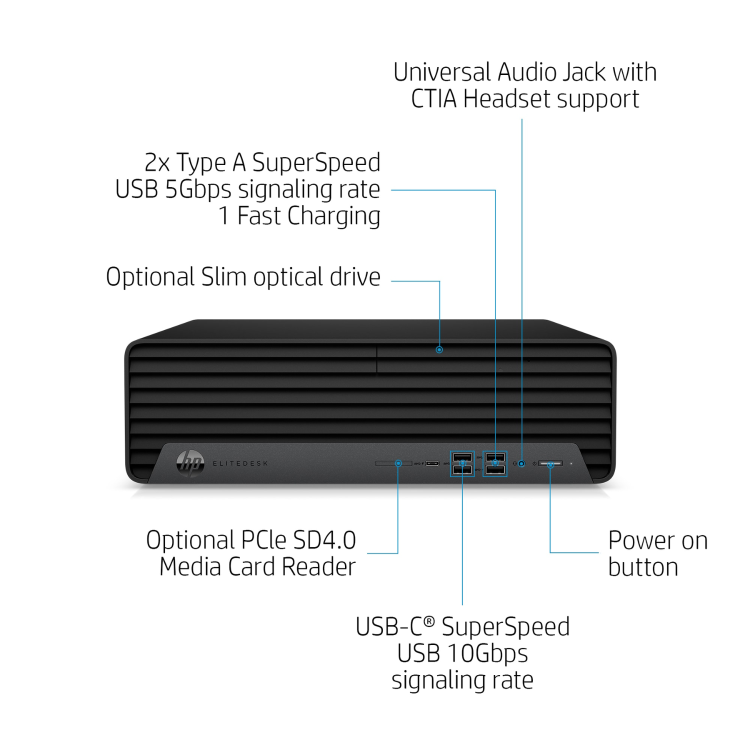 Refurbished HP EliteDesk 800 G6 SFF Core i5 10th gen 32GB RAM 1TB SSD  Windows 11 Pro Desktop