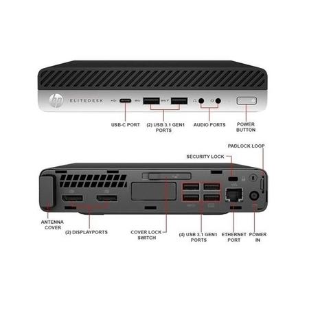 Refurbished HP EliteDesk 800 G3 Core i7-7700T 8GB 256GB Windows 10 Professional Mini PC