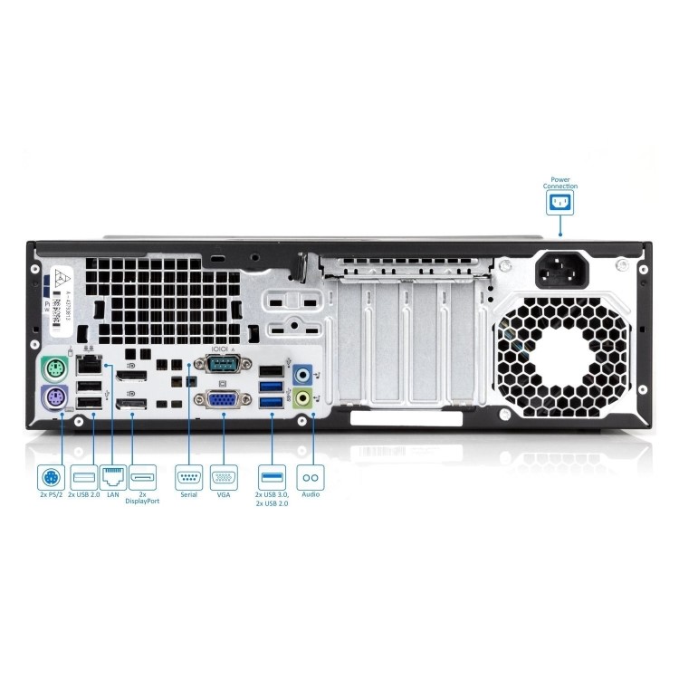 Refurbished HP EliteDesk 800 G1 SFF Core i5 4th gen 8GB 256GB Windows 10 Professional Desktop