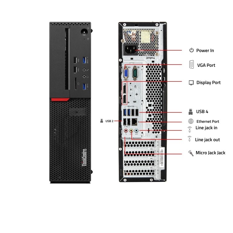 Refurbished Lenovo ThinkCentre M900 SFF Core i7 6th gen 16GB 512GB Windows 10 Professional Desktop