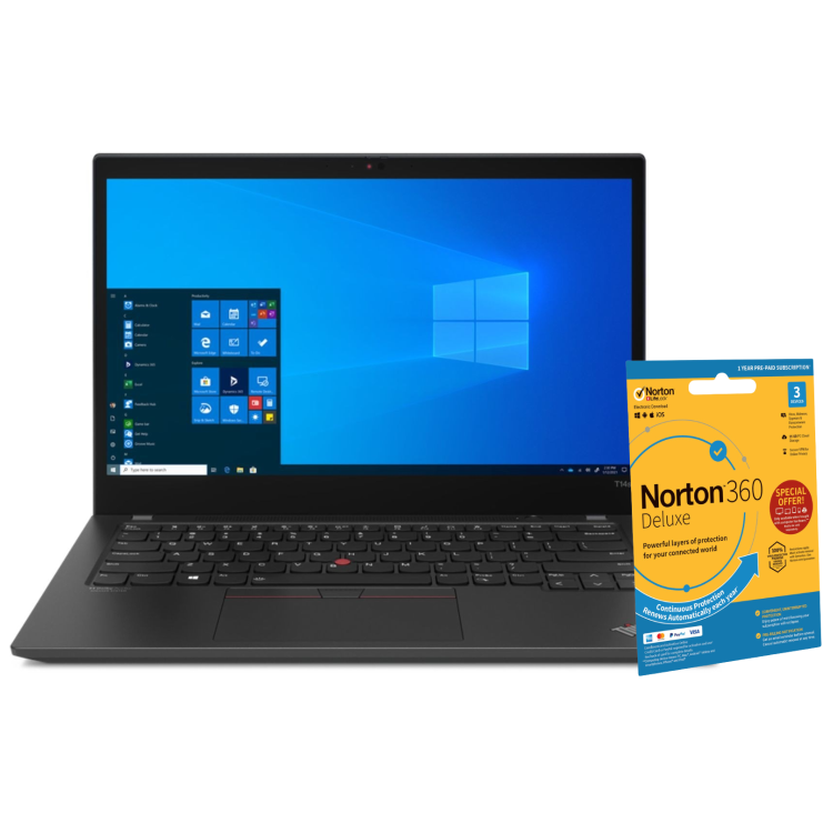 Refurbished Lenovo ThinkPad T14s G2 Core i5 11th Gen 8GB RAM 256GB SSD 14 Inch Windows 11 Pro Laptop with Norton and Belkin Laptop Sleeve