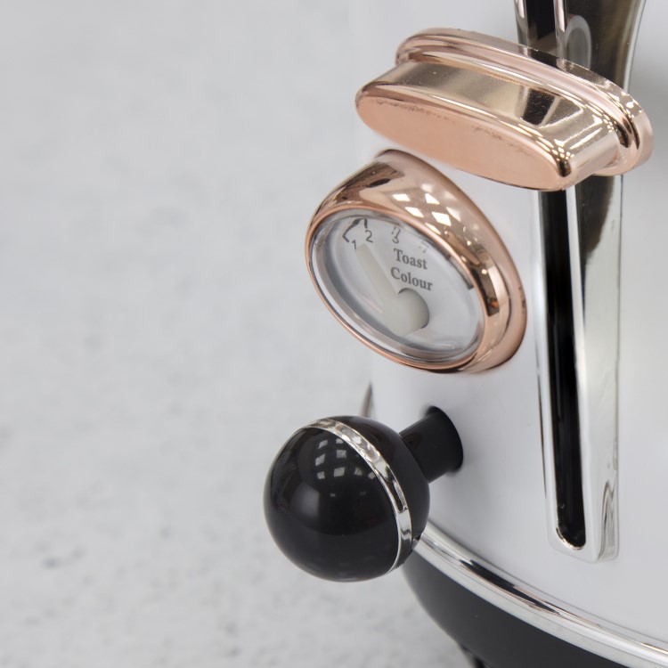 Tower T20016W 2 Slice Toaster - Rose Gold And White