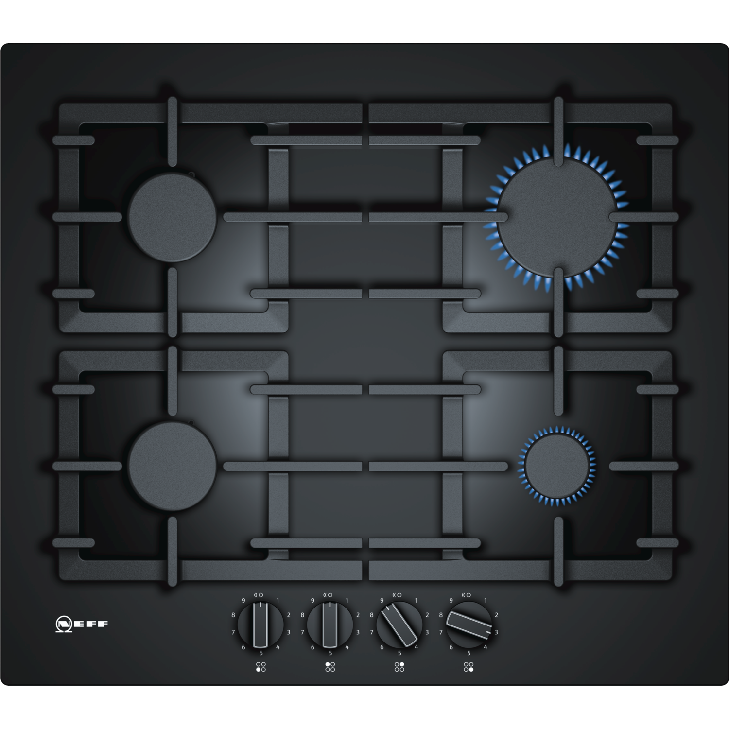 Neff N70 59cm Gas on Glass 4 Burner Gas Hob - Black