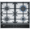 Neff T26DA49N0 N70 59cm Four Zone Gas Hob Stainless Steel With Cast Iron Pan Stands