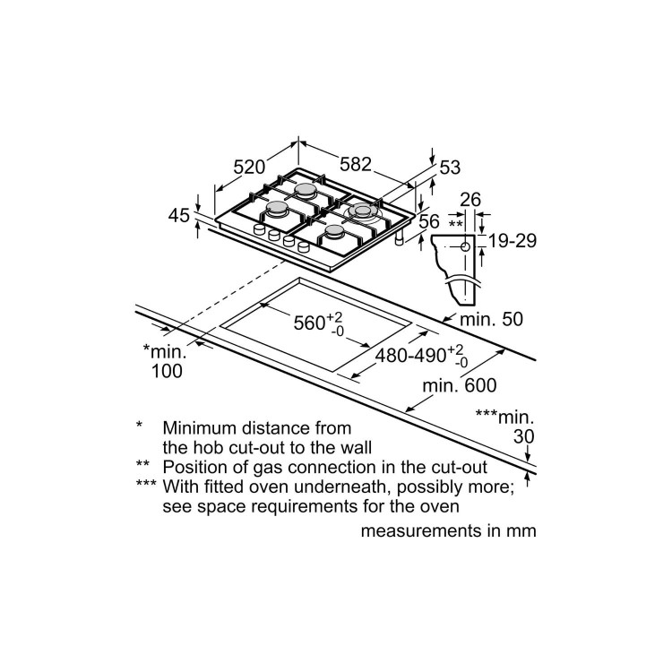 Neff N50 60cm 4 Burner Gas Hob - Stainless Steel