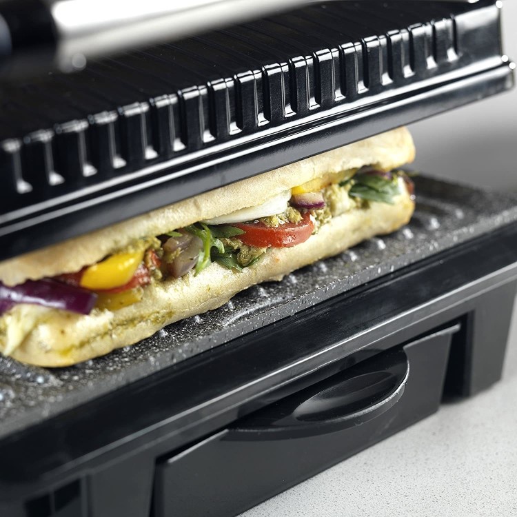 Tower T27009 Ceramic Health Grill & Griddle - Stainless Steel