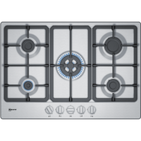 Refurbished Neff N50 T27BB59N0 75cm 5 Burner Gas Hob with Cast Iron Pan Stands Stainless Steel Refurbished Neff N50 T27BB59N0 75cm 5 Burner Gas Hob with Cast Iron Pan Stands Stainless Steel