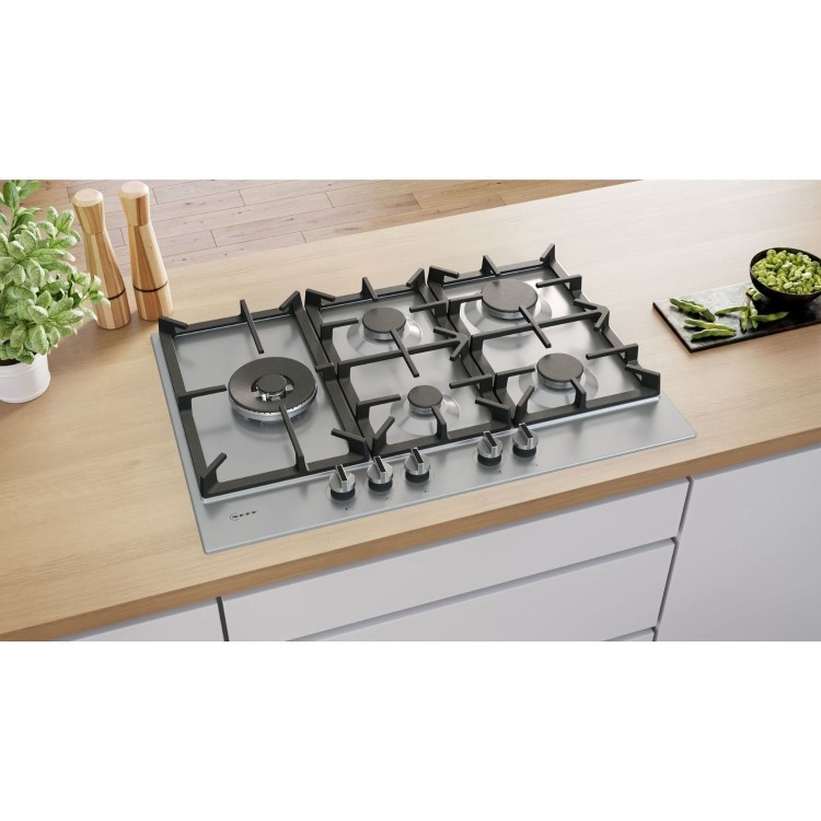 Neff N70 75cm 5 Burner Gas Hob - Stainless Steel